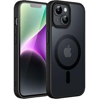 JETech Magnetic Case for iPhone 14 Plus 6.7-Inch Compatible with MagSafe, Translucent Matte Back Slim Shockproof Phone Cover 