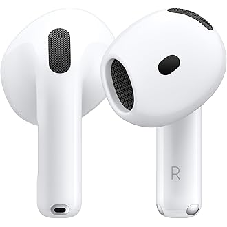 Apple AirPods 4 Wireless Earbuds, Bluetooth Headphones, Personalized Spatial Audio, Sweat- and Water-Resistant, USB-C Chargin