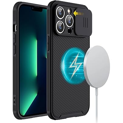 Hitaoyou for iPhone 14 Pro Max Case Compatible with Magsafe, iPhone 14 Pro Max Case with Camera Cover [Support Wireless Charger],Slim Magnetic Case for iPhone 14 Pro Max