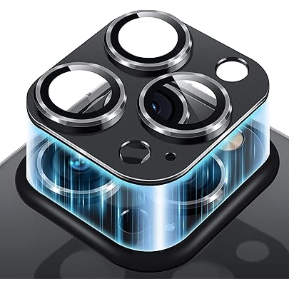 Sumekar for iPhone 14 Pro - iPhone 14 Pro Max Camera Lens Protector, 9H Tempered Glass Camera Cover Screen Protector Alloy Metal Camera Cover for iPhone 14Pro 6.1in iPhone 14 ProMax 6.7in (Black)