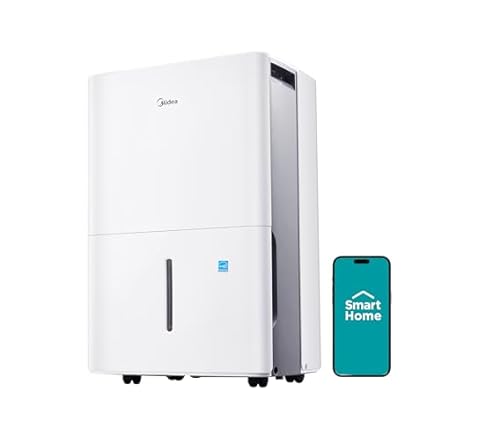 Midea 4,500 Sq. Ft. Energy Star Certified WiFi Enabled Dehumidifier With Reusable Air Filter 50 Pint 2019 DOE (Previously 7…
