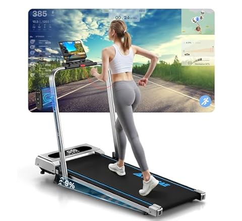 Treadmill with Incline, FOUSAE 5 in 1 Foldable 7.5 MPH Treadmill for Home with App Compatible, 12 Programes, 2.5 HP Under D…