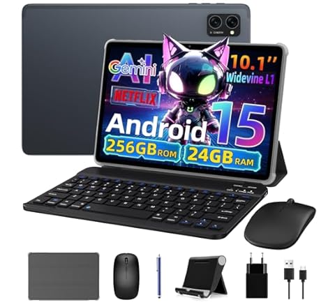 Tablet 10 Inch Android 15, Android Tablet with Gemini Ai 2.0, 24GB +256GB/2TB, 8MP AI Camera, Widevine L1, Fast Charge, 2 i…