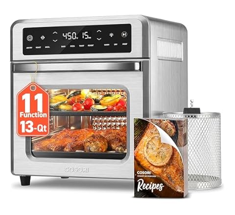 COSORI 11-in-1 Air Fryer Oven , 13Qt Small Footprint Airfryer combo with Rotisserie, Toast, Bake, Roast, Reheat Functions a…