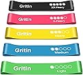 Gritin Resistance Bands, Set of 5 Skin-Friendly Resistance Fitness Exercise Loop Bands with 5 Different Strength Levels...