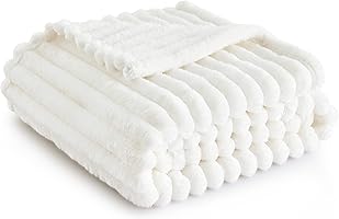 Bedsure Throw Blanket Living Room Home Decor- Gift for Mom Women Men, Soft Fluffy Fleece Cozy Fuzzy Plush Warm White...