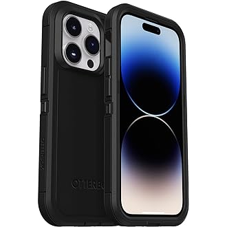 OtterBox iPhone 14 Pro Max (ONLY) Defender Series XT Case - Black, screenless, Rugged, Snaps to MagSafe, Lanyard Attachment