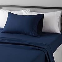 Amazon Basics Lightweight Super Soft Breathable Easy Care Microfiber 3 Piece Bed Sheet Set with 14-Inch Deep Pockets,...