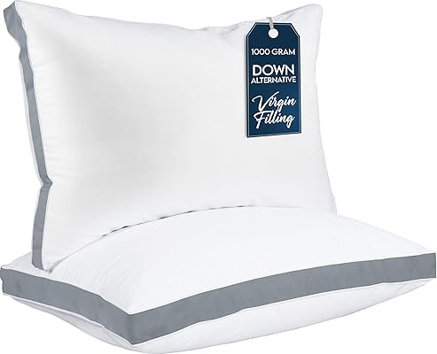 Utopia Bedding Bed Pillows for Sleeping Queen Size (Grey), Set of 2, Cooling Hotel Quality, Gusseted Pillow for Back,...