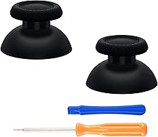 eXtremeRate Black Replacement Thumbsticks for PS5 Controller, Custom Analog Stick Joystick Compatible with PS5, for PS4...