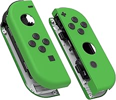 eXtremeRate Soft Touch Grip Green Joycon Handheld Controller Housing with Full Set Buttons, DIY Replacement Shell Case...
