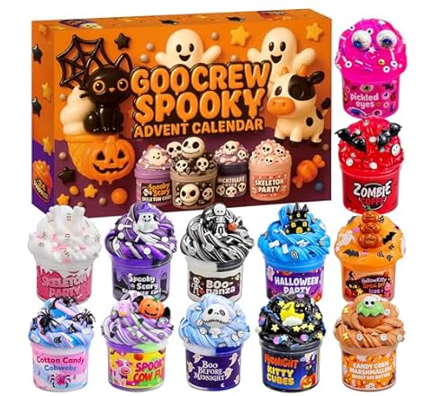 Slime Advent Calendar 2025, 24 Days of Spooky Countdown Calendar, Halloween and Christmas Gift for Kids Teens Girls and Boy…