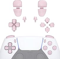 eXtremeRate Replacement D-pad R1 L1 R2 L2 Triggers Share Options Face Buttons, Cherry Blossoms Pink Full Set Buttons...