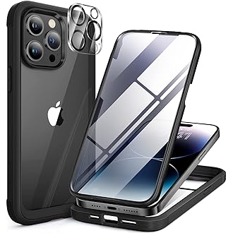 Miracase Glass Series Designed for iPhone 14 Pro Max Case 6.7 Inch, [2023 Upgrade] Full-Body Bumper Case with Built-in 9H Tem