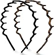 Kitsch Zig Zag Headbands for Women and Men, Recycled Plastic Wavy Hair Band with Teeth, Durable Plastic Headband for...