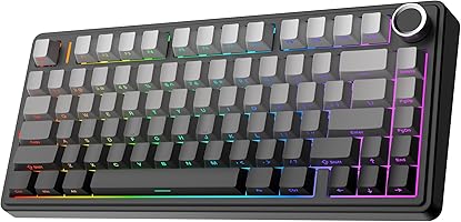 EPOMAKER x Aula F75 Gasket Mechanical Keyboard, 75% Wireless Hot Swappable Gaming Keyboard with Five-Layer Padding&Knob,...