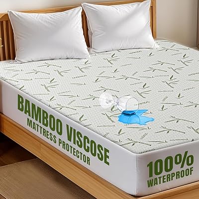 Utopia Bedding Waterproof Mattress Protector Queen Size, Viscose Made from Bamboo Mattress Cover 200 GSM, Fits 17 Inches...