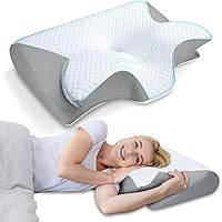 HOMCA Memory Foam Pillow, 2 in 1 Cervical Pillow for Neck Pain Relief, Ergonomic Neck Support Pillows for Side Back...