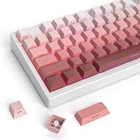 Ussixchare PBT Keycaps Gradient Pink Keycaps Side Printed Keycaps Set Shine Through Cherry Profile Double Shot Custom...