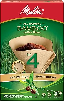 Melitta 625000 Bamboo Super Premium Coffee Filters, Green - 80 Count