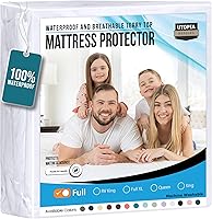 Utopia Bedding Waterproof Mattress Protector Full/Double Size, Premium Terry Mattress Cover 200 GSM, Breathable, Fitted...